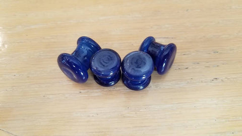 Blue Slyme Glass Plugs Gauge Earrings Sizes  2 Gauge to 1.5