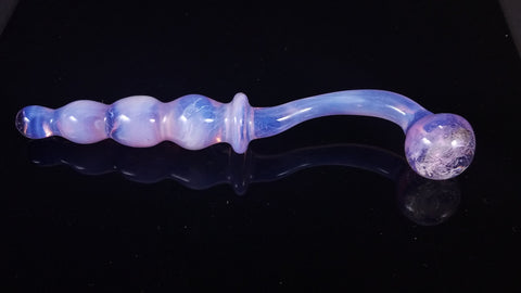 Dichroic Dildo- Tantra Dualies Anal Bead Wand With G Spot and Prostate Wand glass dildo In Vivid Purple